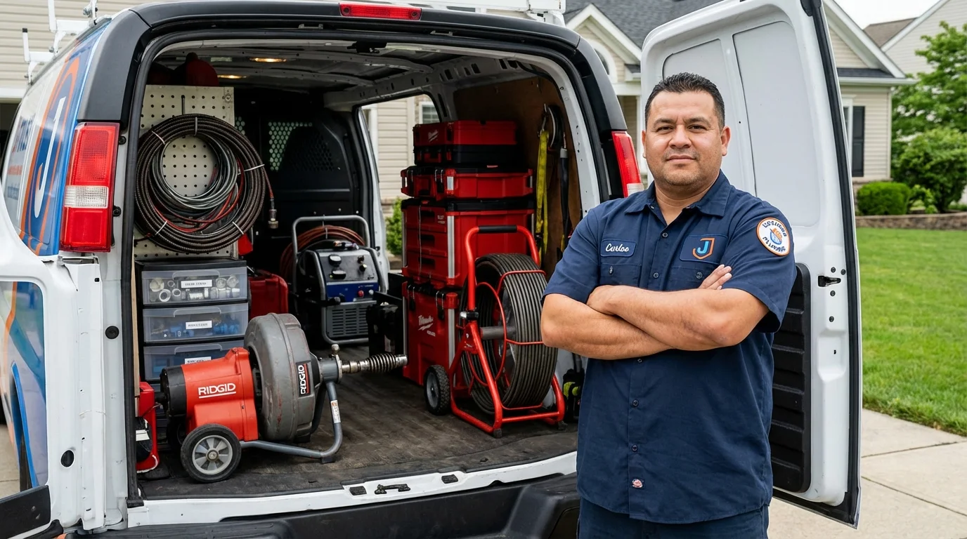 Professional drain cleaning equipment and Johns Plumbing LLC plumber in Tulia