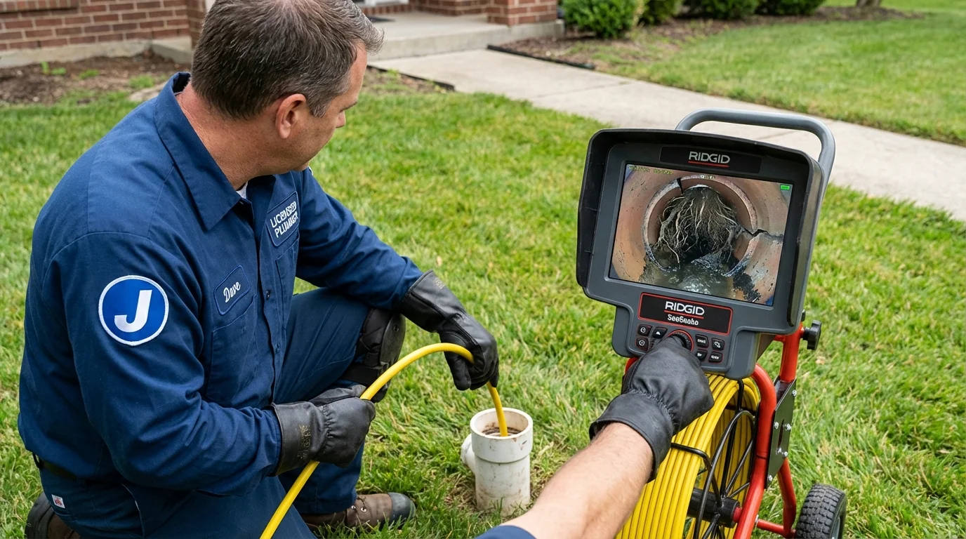 Sewer camera inspection being performed by Johns Plumbing LLC in Tulia