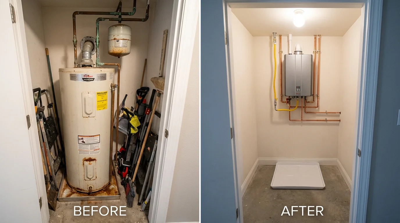 Tank water heater versus wall-mounted tankless unit comparison for Tulia, TX homeowners